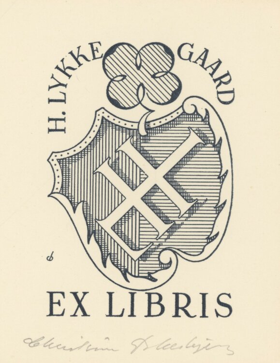 Christian Blaesbjerg -  Ex Libris H. Lykke Gaard - o. J. - Klischedruck