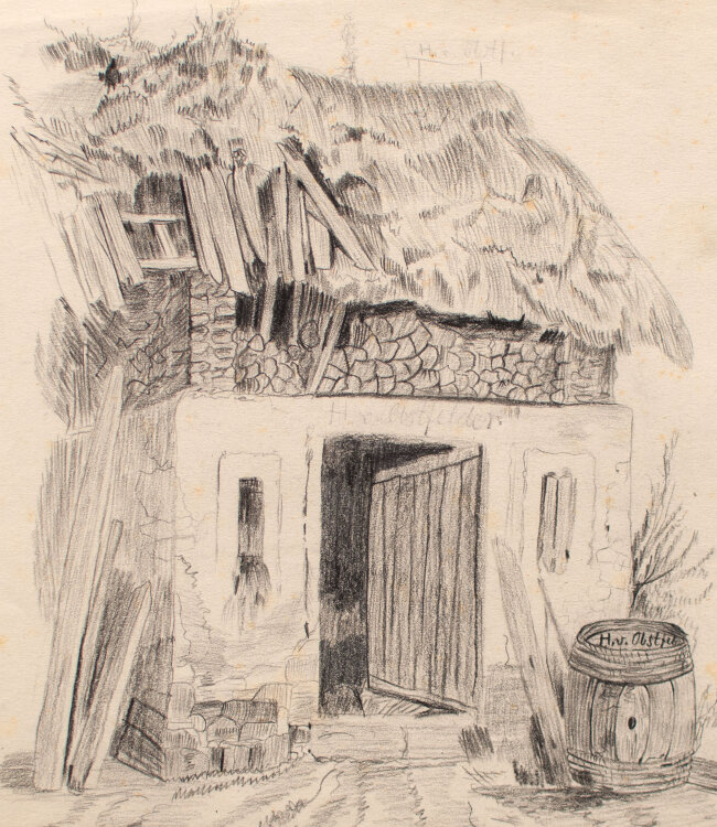 Helmut von Obstfelder - von Obstfelders Hütte - o.J. - Zeichnung