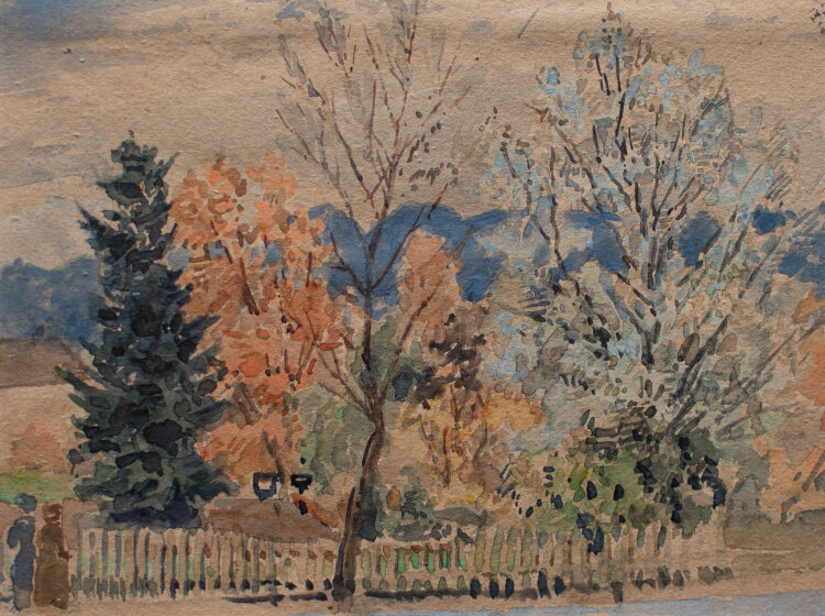 unleserlich signiert - Bäume im Herbst - 1870 -...