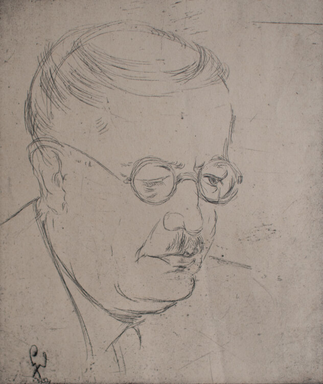 Gerhard Schulte-Dahling - Porträt eines Mannes mit Brille - 1932 - Radierung
