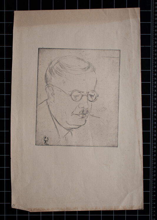 Gerhard Schulte-Dahling - Porträt eines Mannes mit Brille - 1932 - Radierung