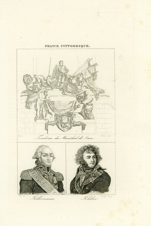 Jacques Couché - François-Christophe Kellermann und Jean-Baptiste Kléber - o.J. - Stahlstich
