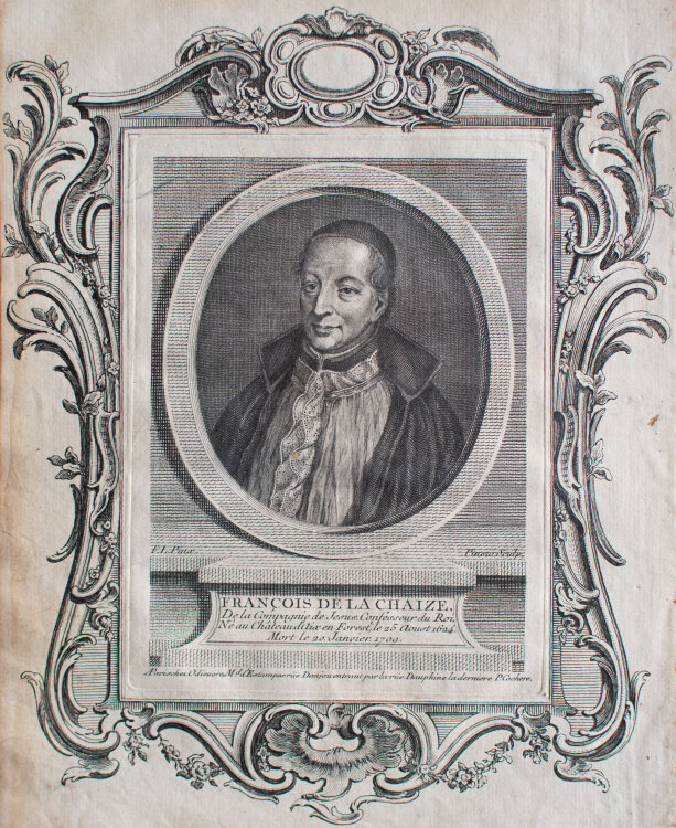 Pinsio nach F.L. - Porträt François de la Chaize - o.J. - Kupferstich