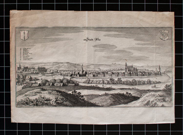 Matthäus Merian d.Ä. - Ansicht Stadt Reetz / Recz (Polen) - 1652 - Kupferstich