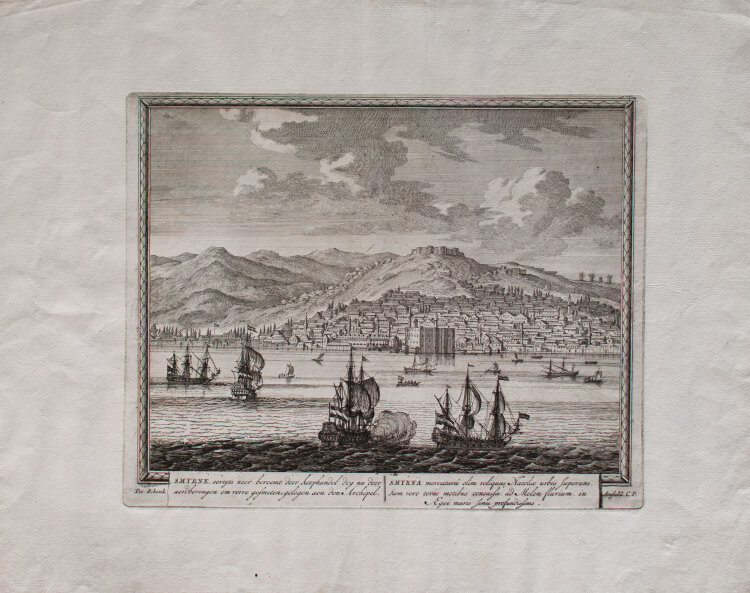 Pieter Schenk der Ältere - Ansicht von Smyrna / Izmir (Türkei) - 1702 - Radierung