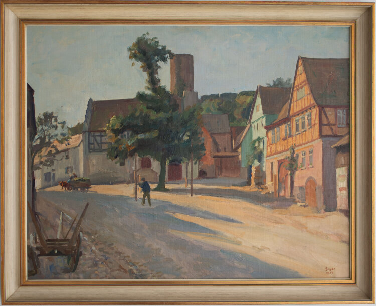 Kurt Leyde - Stadtansicht mit Burgruine - 1937 - Öl auf Leinwand