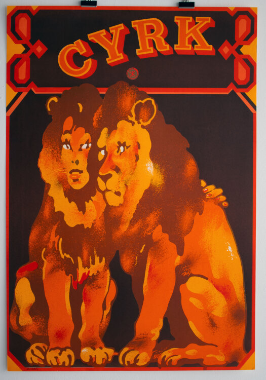 Waldemar Świerzy - Zwei Löwen, Zirkus - 1975 - Plakat