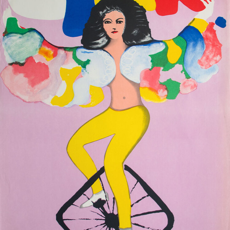 Maciej Urbaniec - Einradfahrerin, Zirkus - 1976 - Plakat