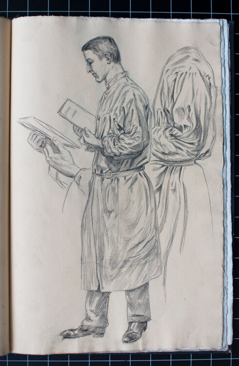 unbekannt - Skizzenbuch mit Porträtstudien - o.J. - Zeichnung