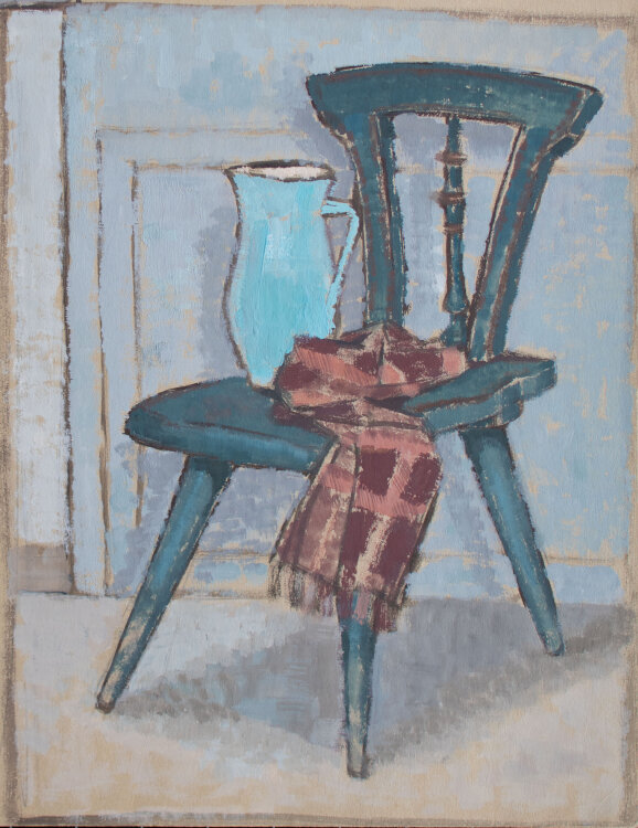 unbekannt - Stuhl mit Vase - o.J. - Pastell