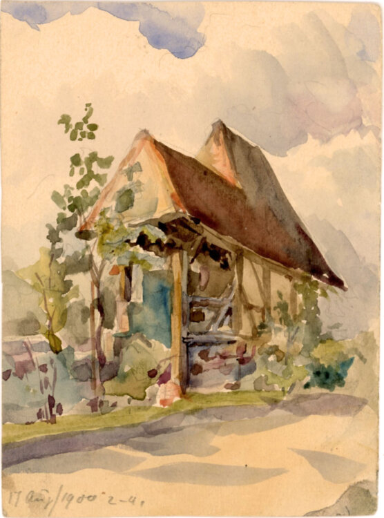 Georg Schmidt - Bauernhütte - 1900 - Aquarell