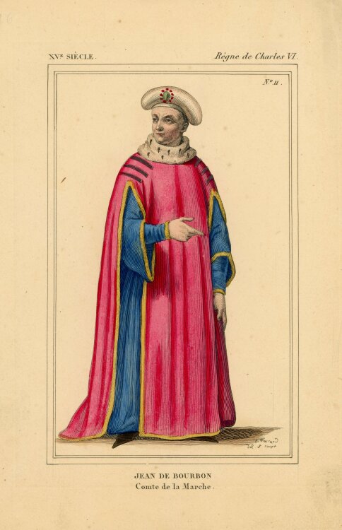 Léopold Massard - Jean de Bourbon - o.J. - kolorierter Kupferstich