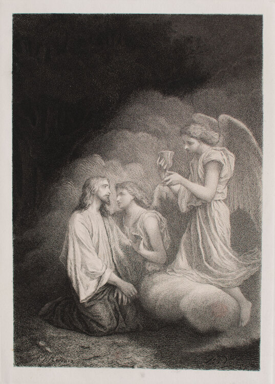 Alexandre Bida nach - Jesus im Garten Gethsemane - o.J. - Radierung