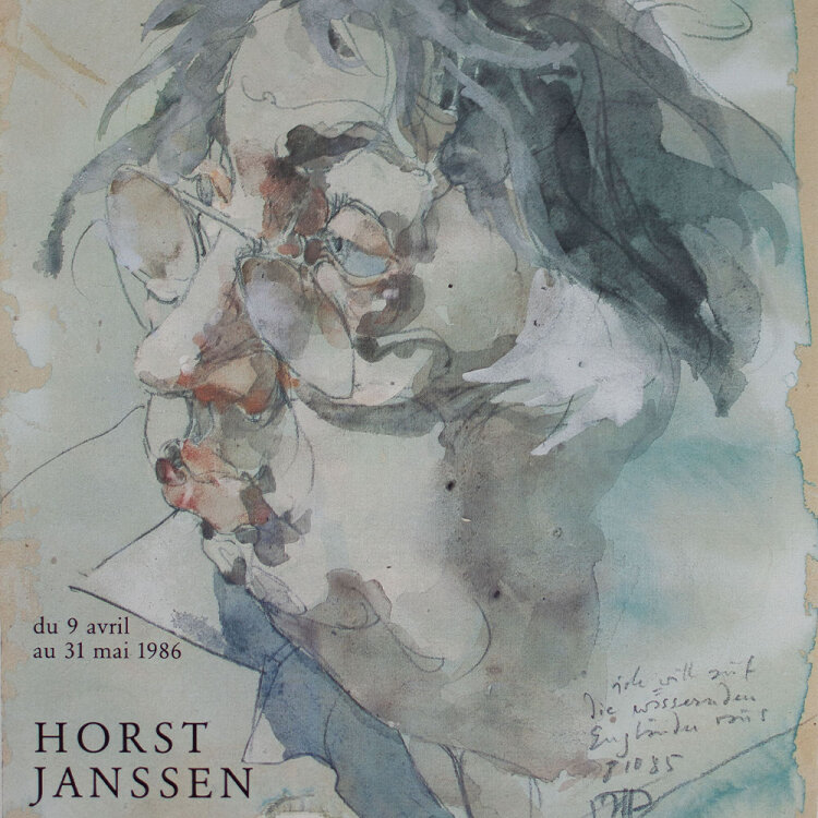 Horst Janssen - Ausstellungsplakat Berggruen & Cie - 1986 - Offsetdruck