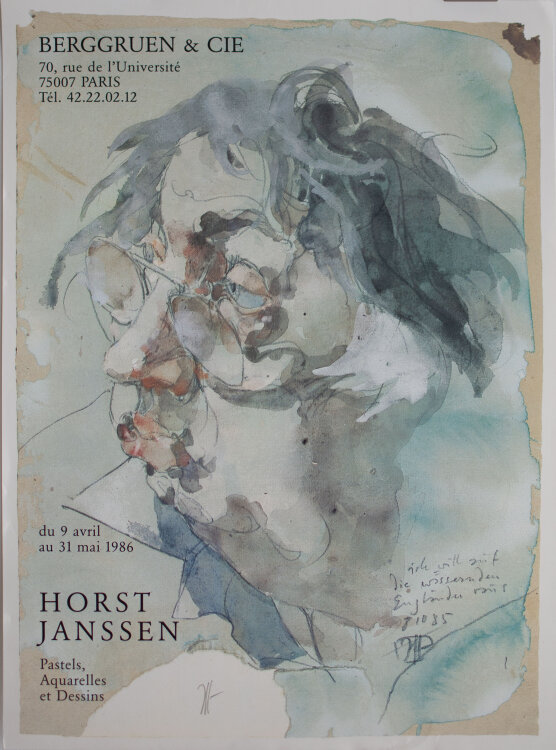 Horst Janssen - Ausstellungsplakat Berggruen & Cie - 1986 - Offsetdruck
