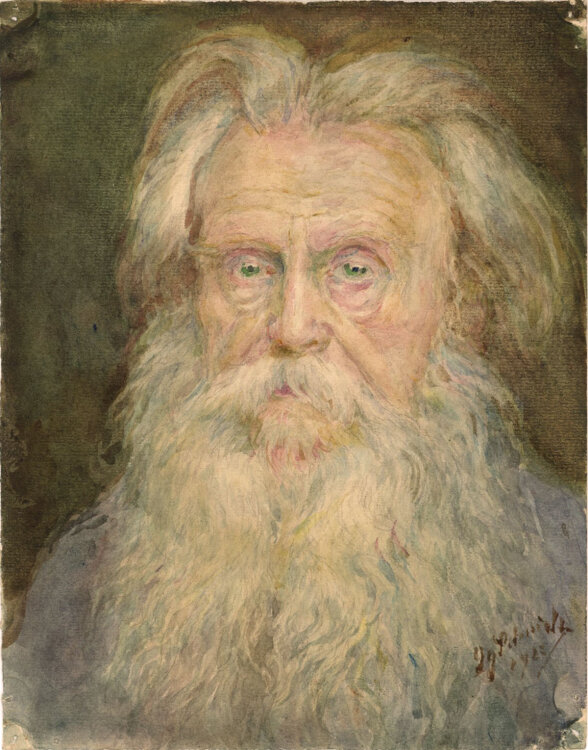 Georg Schmidt - Künstler Selbstporträt, 75 Jahre - 1925 - Aquarell