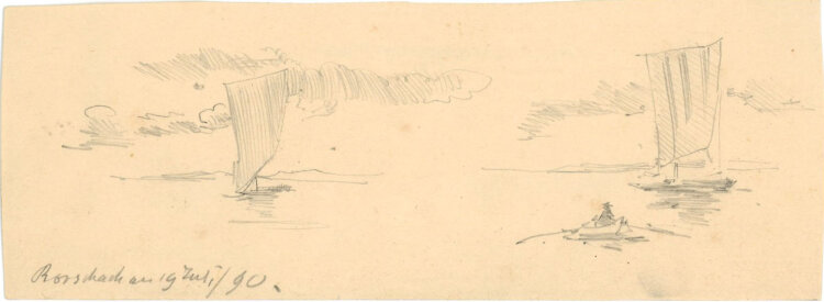 Georg Schmidt - Segeln in Rorschach - 1890 - Zeichnung