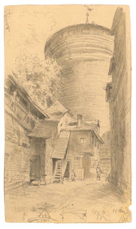 Georg Schmidt - Laufertorturm - 1891 - Zeichnung