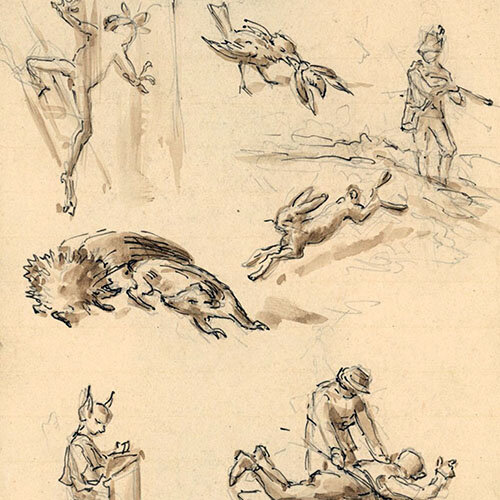 Georg Schmidt - Tierstudien - o.J. - Zeichnung