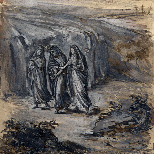 Georg Schmidt - Drei heiligen Frauen - o.J. - Bemalte Aquarell