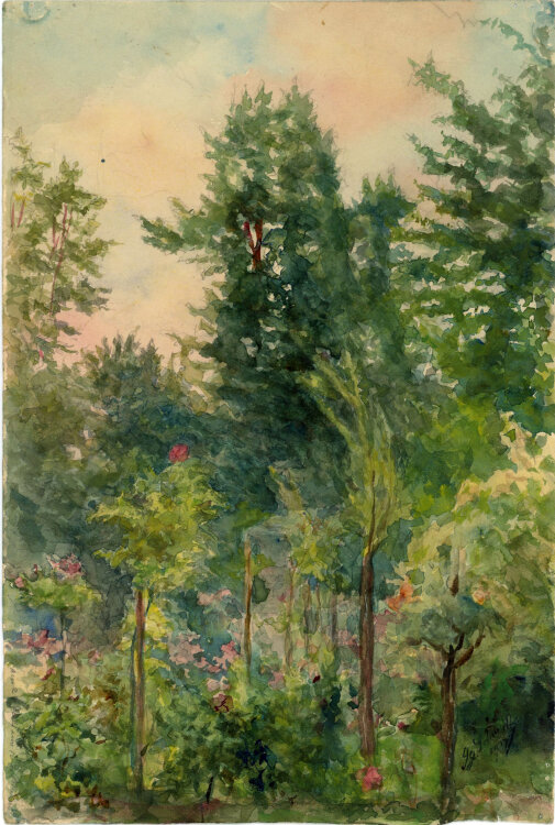 Georg Schmidt - Rosengarten - 1917 - Aquarell