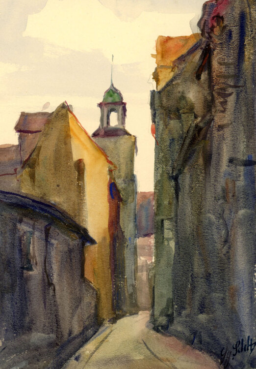 Georg Schmidt - Altstadt - 1905 - Aquarell