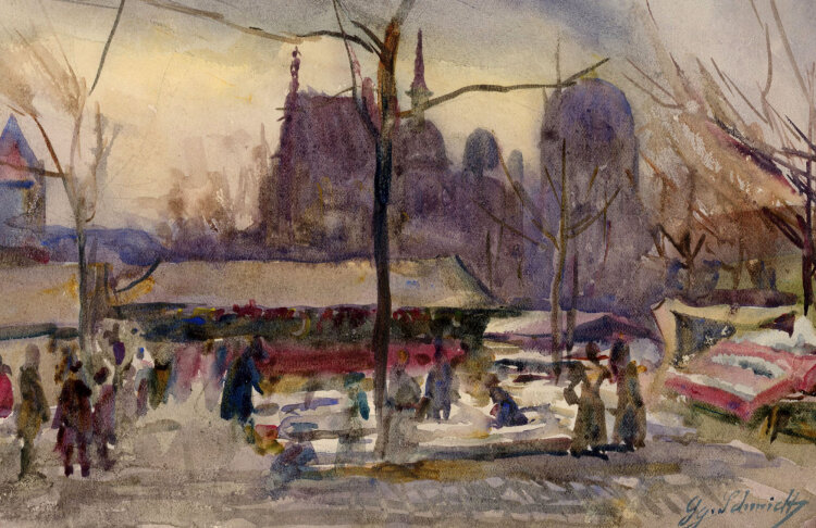 Georg Schmidt - Weihnachtsmarkt - o.J. - Aquarell