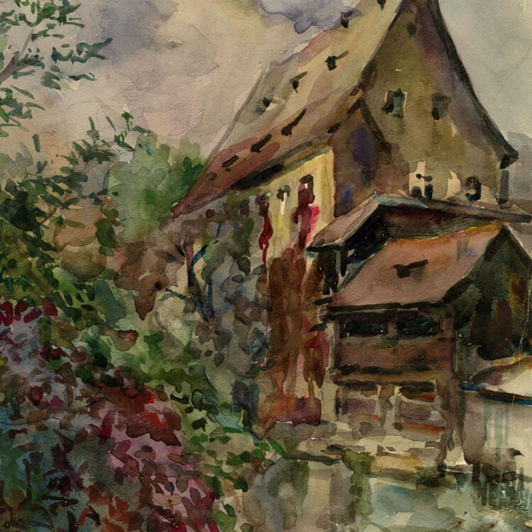 Georg Schmidt - Haus an den Pegnitz - 1915 - Aquarell