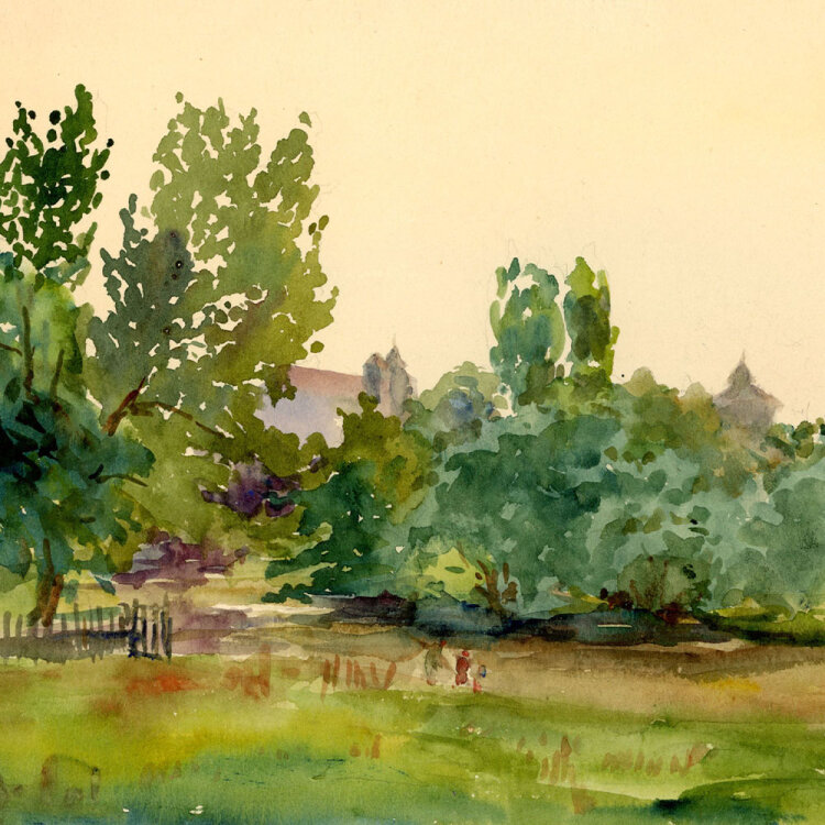 Georg Schmidt - Hallerwiese, Nürnberg - 1905 - Aquarell