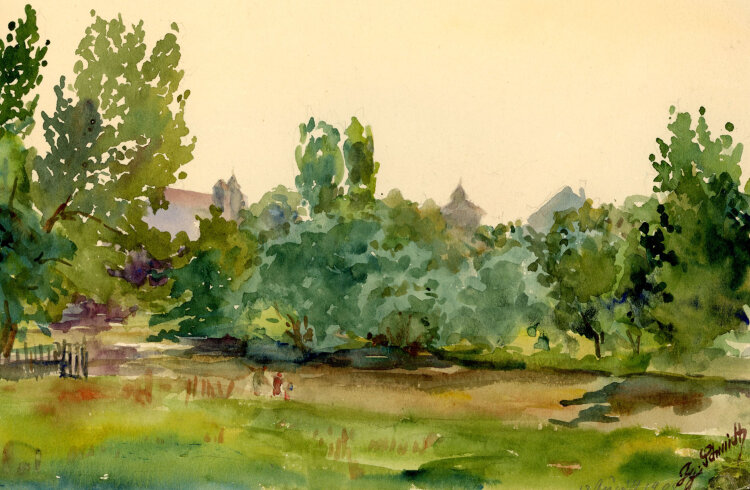 Georg Schmidt - Hallerwiese, Nürnberg - 1905 - Aquarell