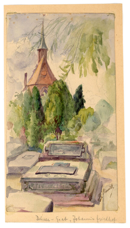 Georg Schmidt - Albrecht Dürers Grab, Friedhof St. Johannis - o.J. - Aquarell