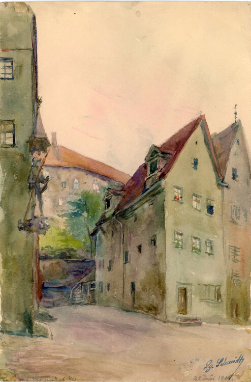 Georg Schmidt - Das Pilatushaus, Nürnberg - 1906 - Aquarell