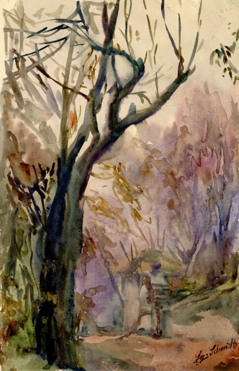 Georg Schmidt - Fluß im Wald - 1908 - Aquarell