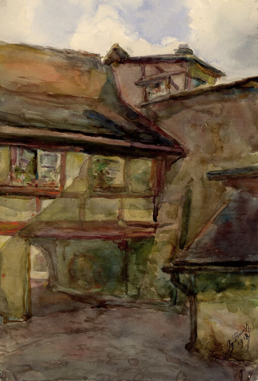 Georg Schmidt - Wohnhaus - 1918 - Aquarell