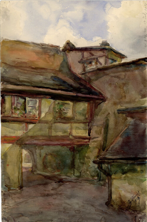 Georg Schmidt - Wohnhaus - 1918 - Aquarell