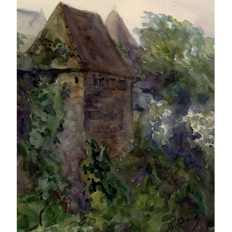 Georg Schmidt - An den Stadtmauer - 1911 - Aquarell