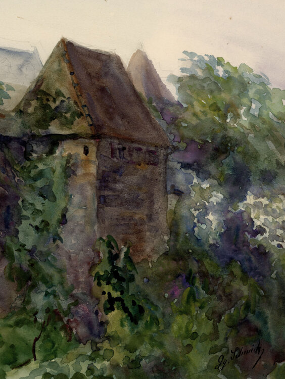 Georg Schmidt - An den Stadtmauer - 1911 - Aquarell