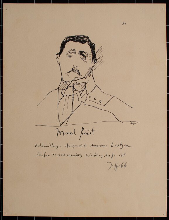 Horst Janssen - Marcel Proust - 1966 - Lithografie