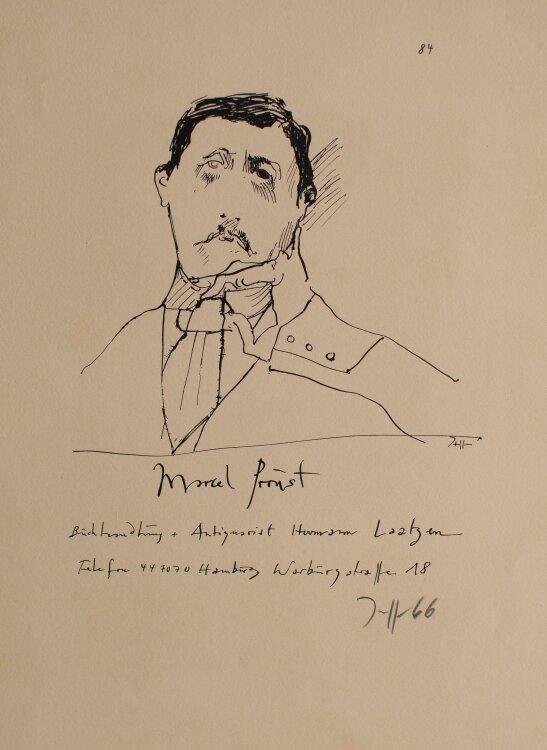 Horst Janssen - Marcel Proust - 1966 - Lithografie