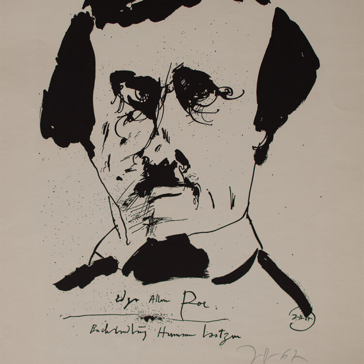 Horst Janssen - Edgar Allan Poe - 1967 - Lithografie