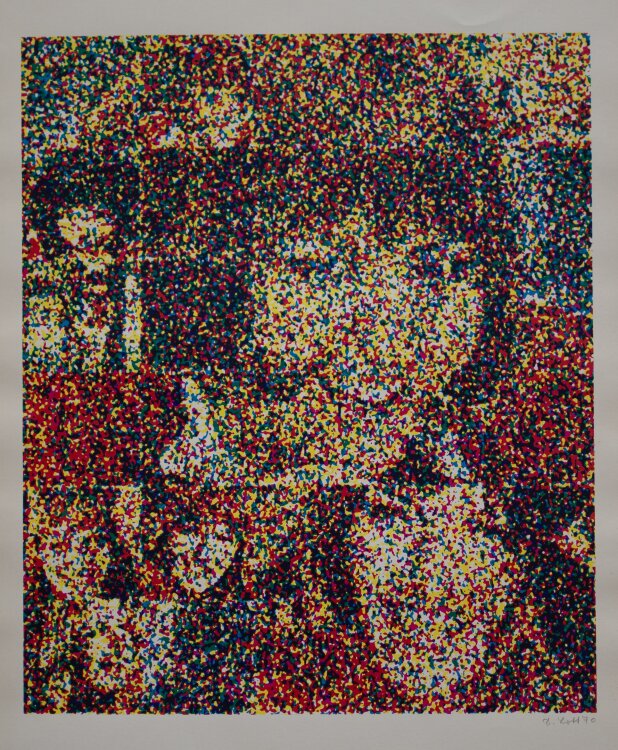 Dieter Lott - ohne Titel (Mädchenporträt) - 1970 - Farboffsetdruck