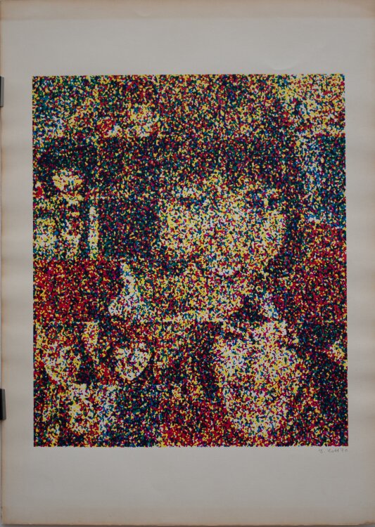 Dieter Lott - ohne Titel (Mädchenporträt) - 1970 - Farboffsetdruck