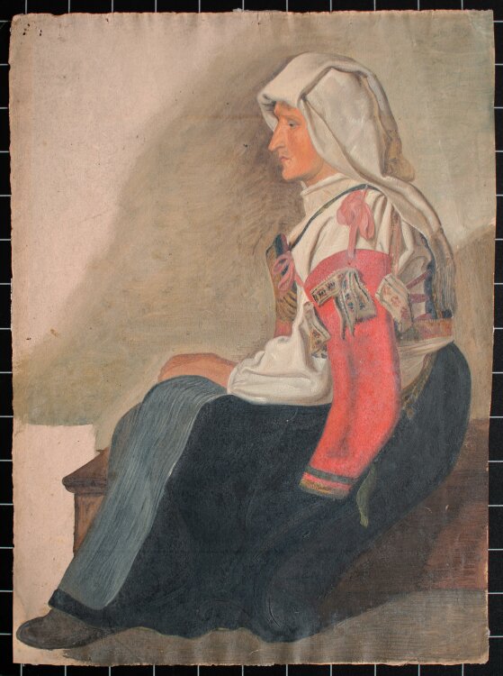 Gaston Lenthe - Frau in Tracht - o.J. - Öl auf Papier