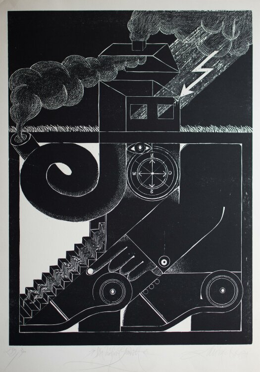 Albert Schindhütte - Die höhere Gewalt - 1971 - Lithografie