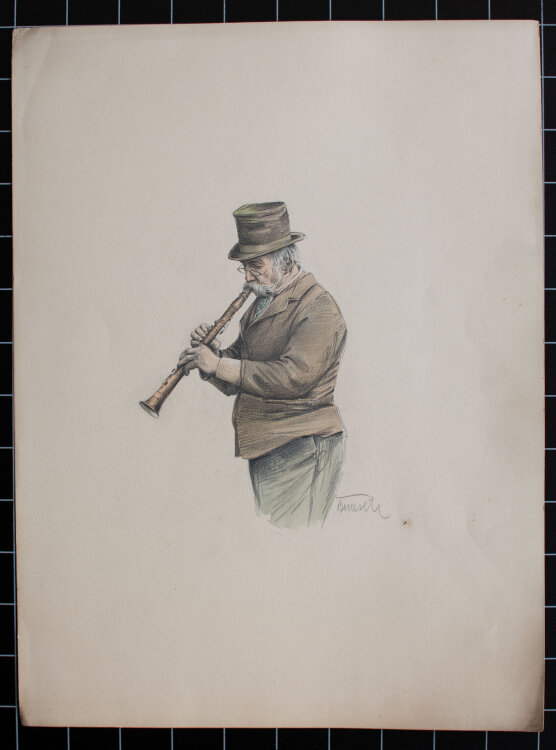 Benesch - unbekannter Klarinettist - o.J. - Bleistift, aquarelliert
