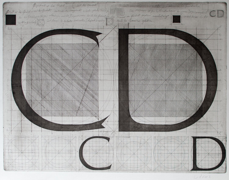 Werner Bunz - Quadrata capitalis C D - 1978 - Radierung
