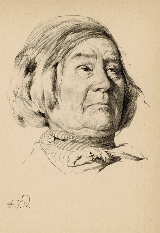 Wilhelm Geißler - Porträt einer alten Frau - o.J. - Lithografie