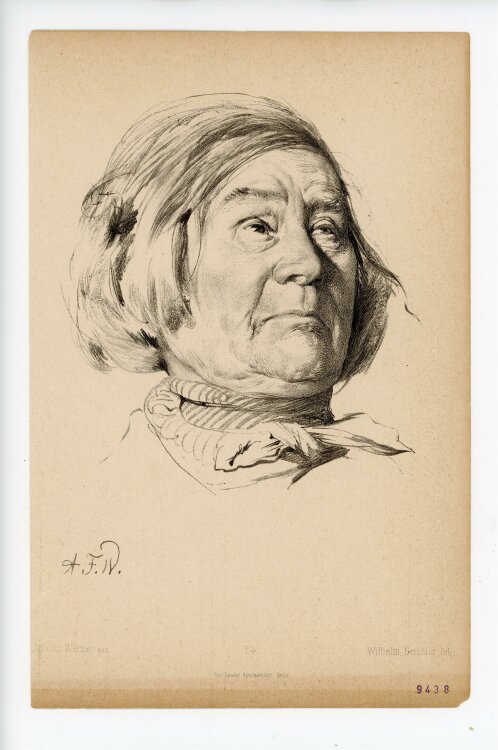 Wilhelm Geißler - Porträt einer alten Frau - o.J. - Lithografie