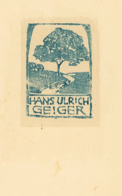 Hans Ulrich Geiger - Baum am Weg - o.J. - Farbholzschnitt