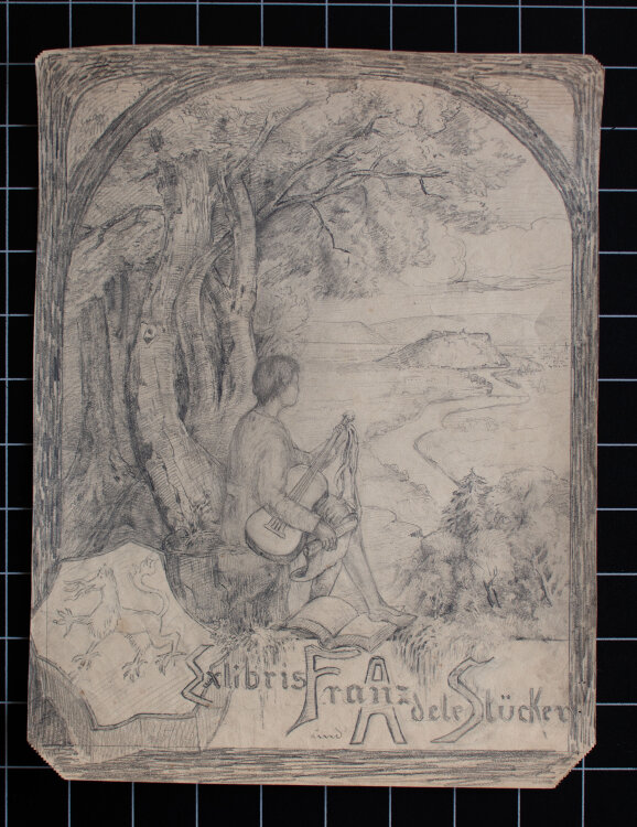 Nevina Radakovic - Entwurf ExLibris Franz und Adele Stücker - o.J. - Bleistift